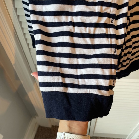 J. Crew Classic Navy Stripe Cardigan - Picture 5 of 6